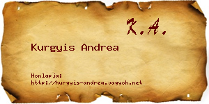 Kurgyis Andrea névjegykártya